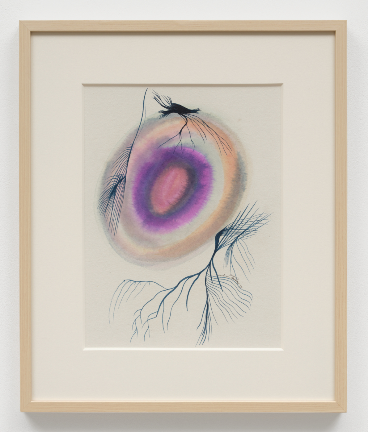Paulina Peavy, Untitled, 1975. Ink on paper, 15 x 11 in. (38.10 x 27.94 cm); 20⅞ x 17⅜ x 1¼ in. (53.04 x 44.15 x 3.17 cm) framed