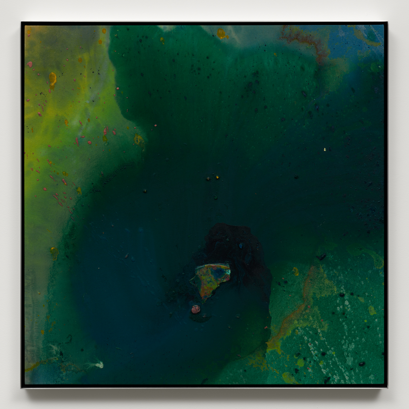 Fran-Dance, 2026. Acrylic and glass on canvas, 36 x 36 in. (91.44 x 91.44 cm); 36⅞ x 36⅞ in.(93.66 x 93.65 cm) framed