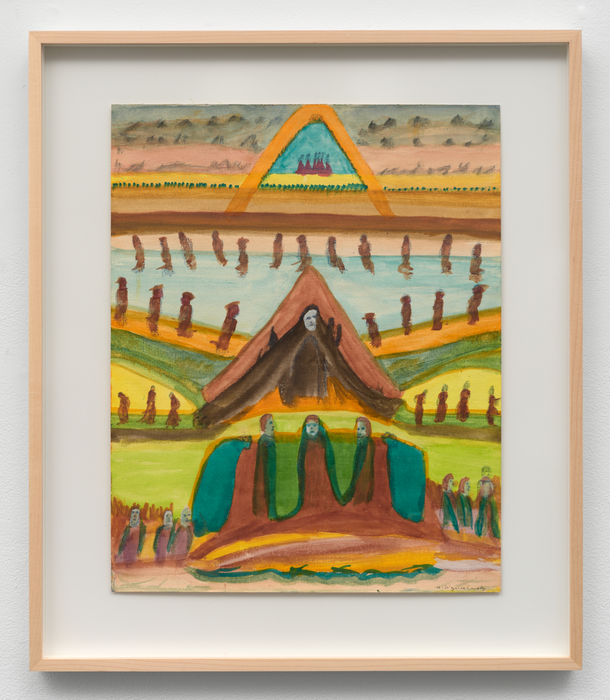 Agatha Wojciechowsky, Untitled, c. 1967. Ink and watercolor on paper, 20 x 15⅞ in. (50.80 x 40.34 cm); 25⅞ x 22⅜ in. (65.74 x 56.85 cm) framed