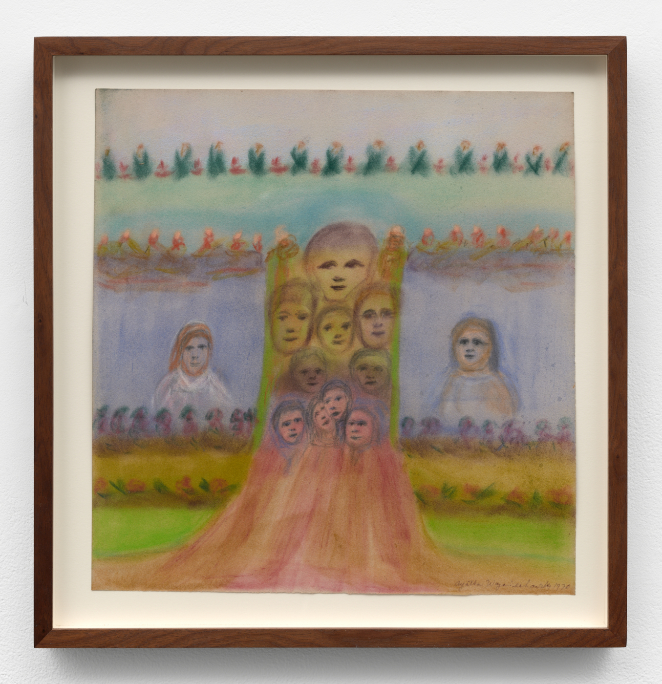 Agatha Wojciechowsky, Untitled, 1970. Pastel on paper, 13½ x 12¾ in. (34.29 x 32.38 cm); 16¼ x 15¾ in. 41.27 x 40.01 cm) framed