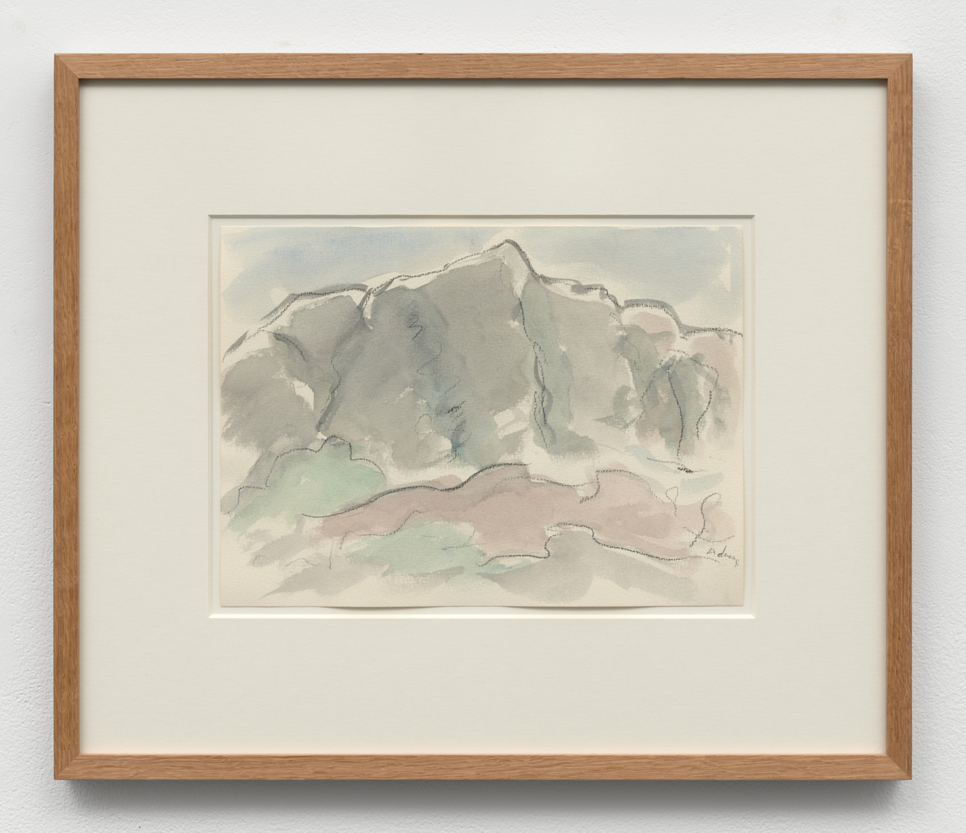 Etel Adnan, Montagne Sainte-Victoire 7, 1990. Pencil and watercolor on paper, 9⅛ x 12⅝ in. (23.19 x 32.08 cm); 17 3/8 x 20 1/2 in. (44.15 x 52.07 cm) framed