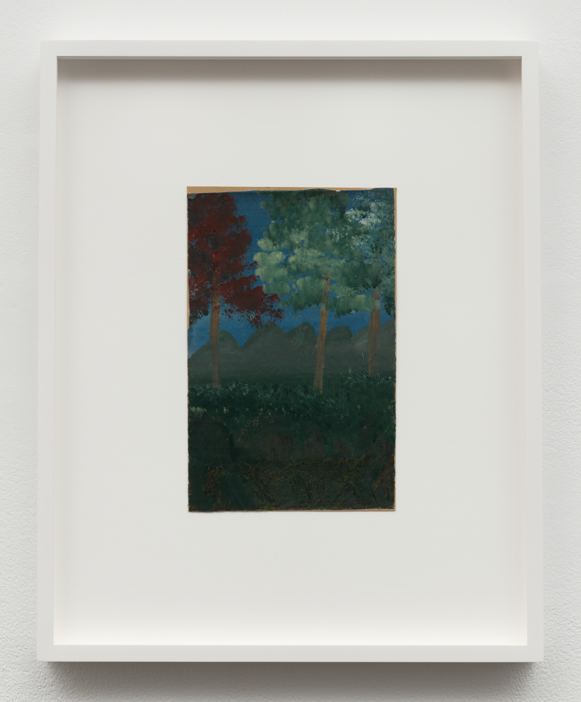 Frank Walter, Untitled (Tall Trees, Tall Hills), n.d.. Oil on single-ply cardboard, 9⅝ x 6⅛ in. (24.50 x 15.50 cm); 18⅜ x 14⅞ in. (46.69 x 37.80 cm) framed