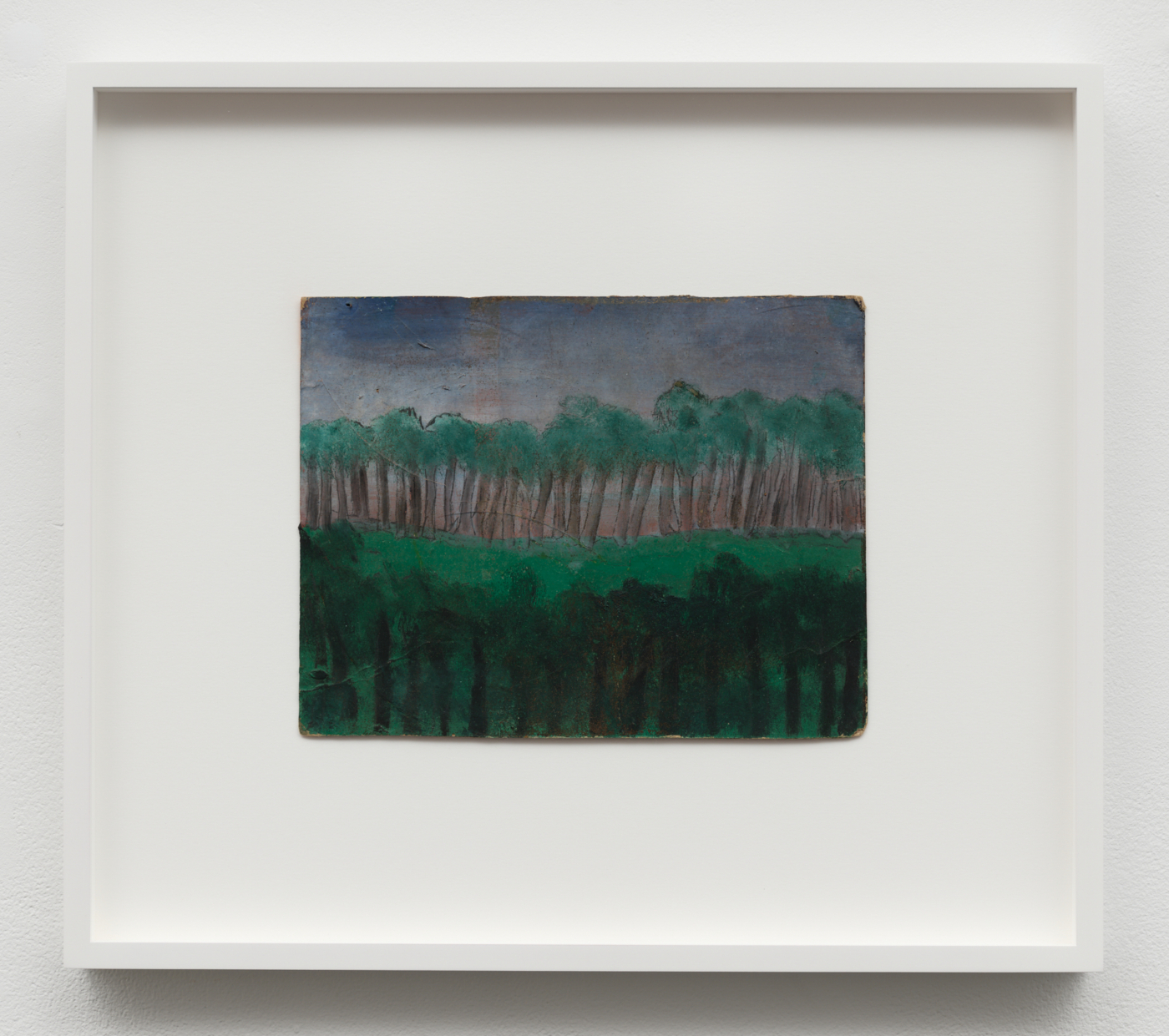 Frank Walter, Untitled (Nocturne with Tall Trees), n.d.. Oil on cardstock, 8¼ x 10⅝ in. (21.00 x 27.10 cm); 17 x 19 3/8 in. (43.18 x 49.23 cm) framed
