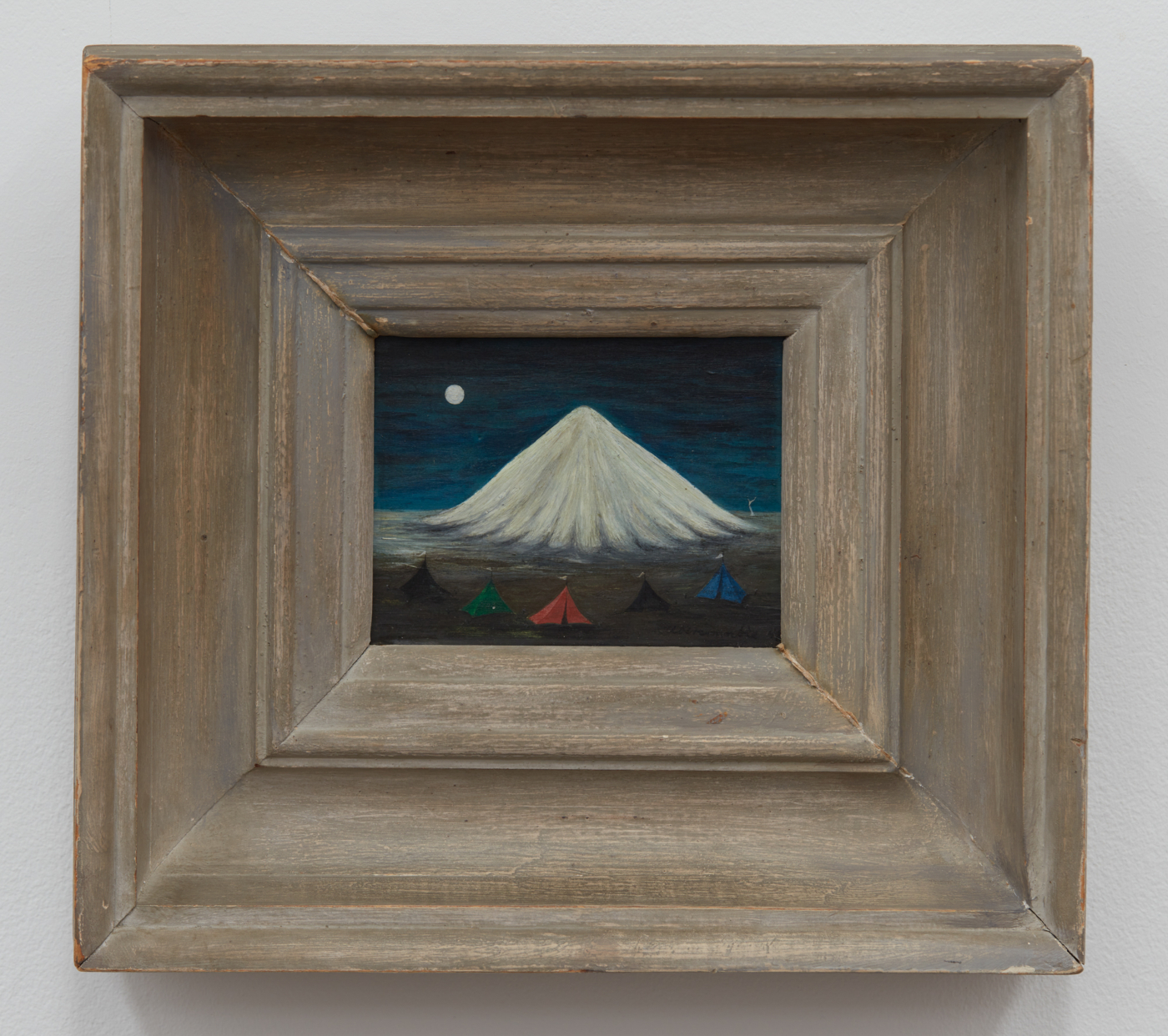 Gertrude Abercrombie, Encampment (White Mountain), 1948. Oil on Masonite, 4¼ x 5½ in. (10.79 x 13.97 cm); 10 3/8 x 11 5/8 in. (26.35 x 29.53 cm) framed