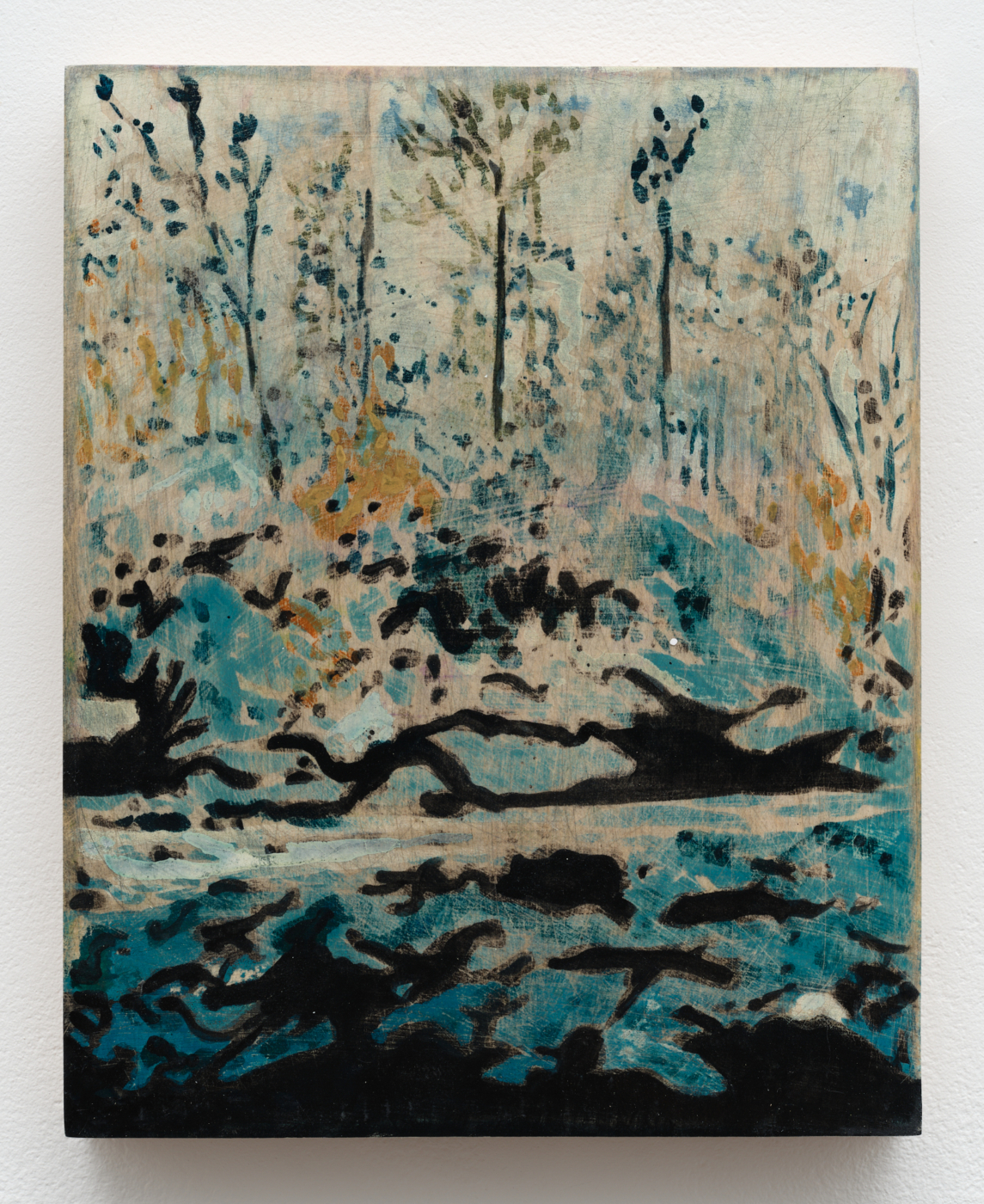 John MacLean, Black Rock, 2025. Watercolor on board, 11⅞ x 9½ in. (30.18 x 24.13 cm)