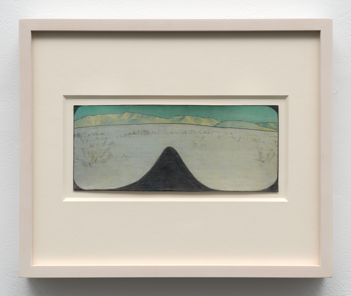 Leopold Strobl, Untitled, 2019. Graphite and colored pencils on newsprint clip mounted on paper, 3¼ x 7¾ in. (8.3 x 19.6 cm); 9⅝ x 11⅝ in. (24.45 x 29.53 cm) framed