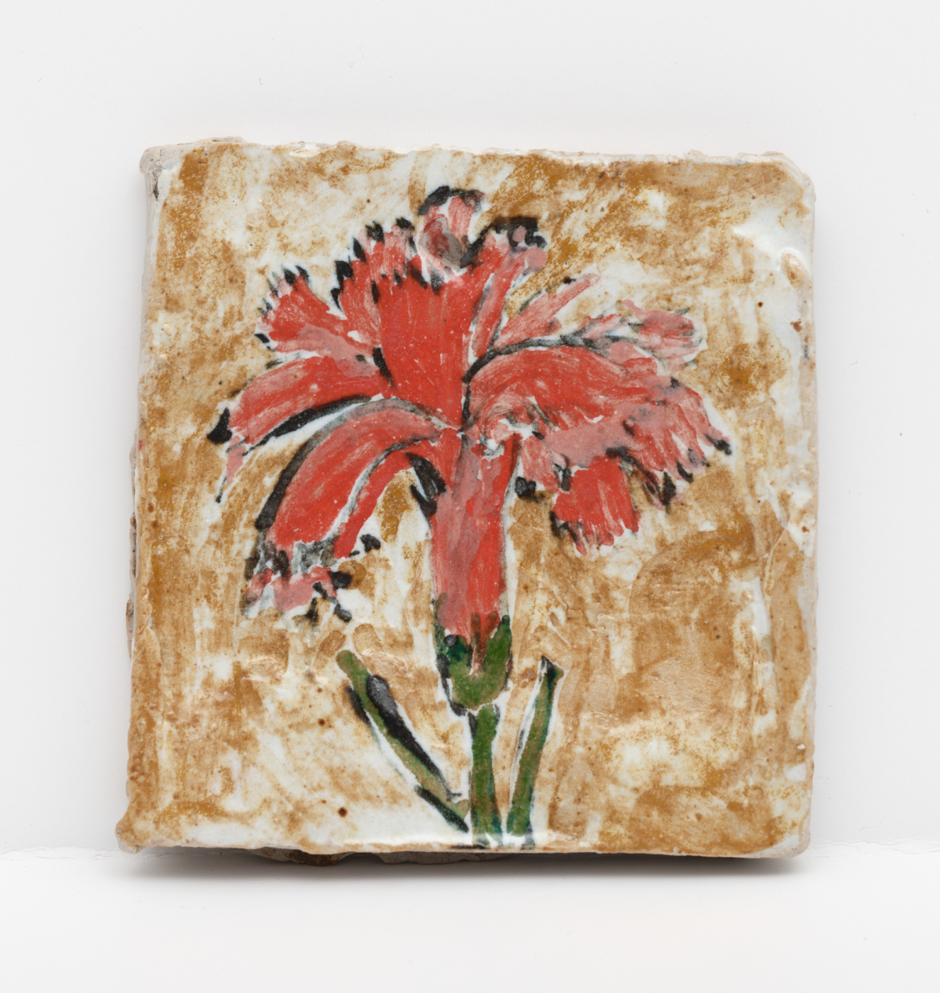 Magdalena Suarez Frimkess, Untitled, 2021. Glazed stoneware, 3⅛ x 3⅛ x ⅜ in. (7.95 x 7.95 x 0.97 cm)