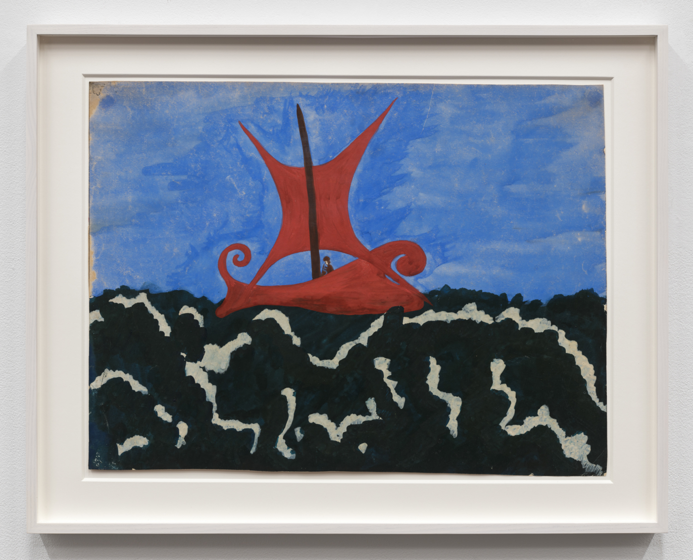 Marian Spore Bush, The Red Ship, c. 1919–22. Oil on paper, 19 x 25¼ in. (48.3 x 64.1 cm); 24½ x 30⅞ in. (62.23 x 78.42 cm) framed