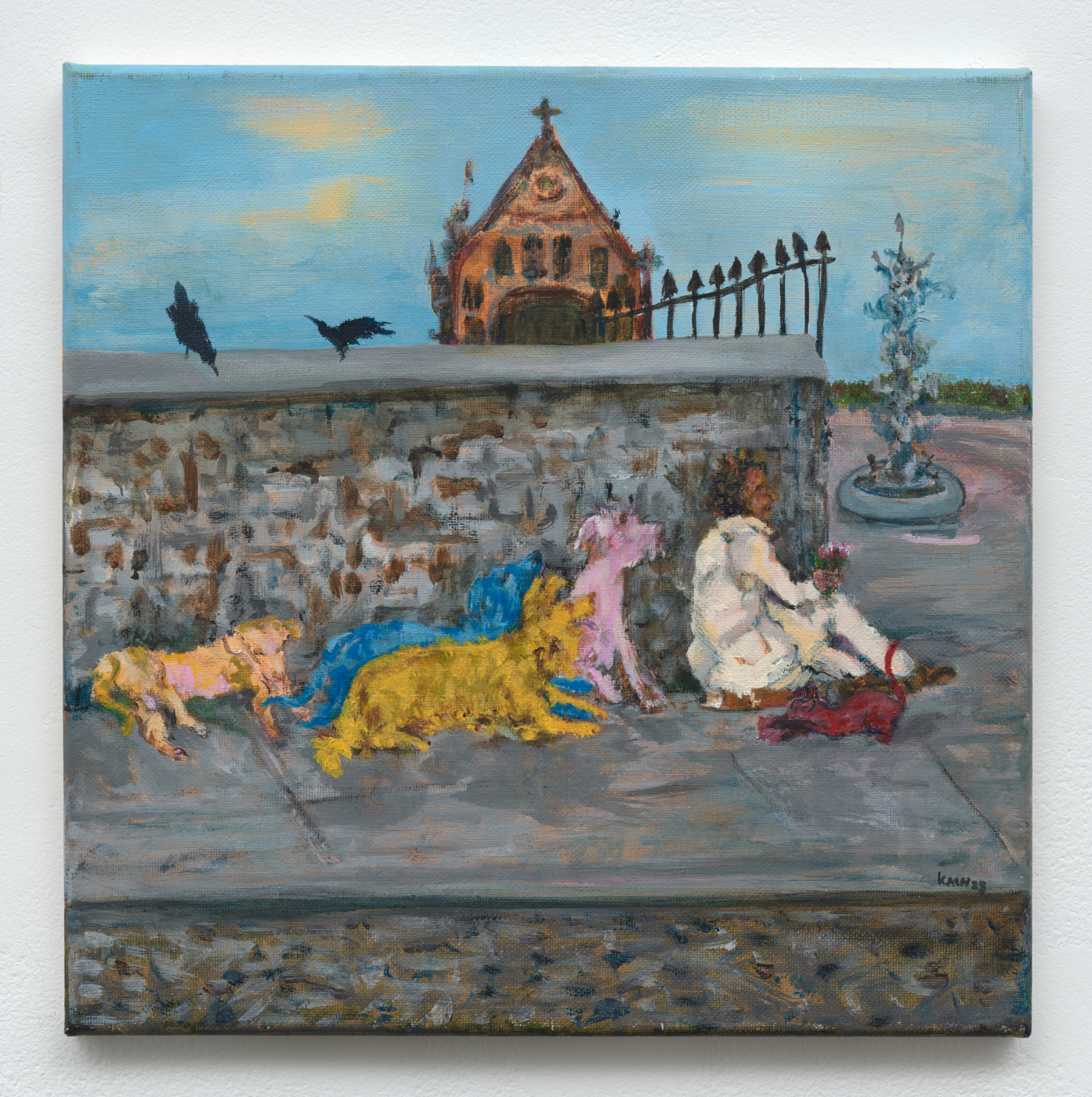 Paul Kain, The Proposal, 2023. Acrylic on canvas, 12 x 12 in. (30.48 x 30.48 cm)