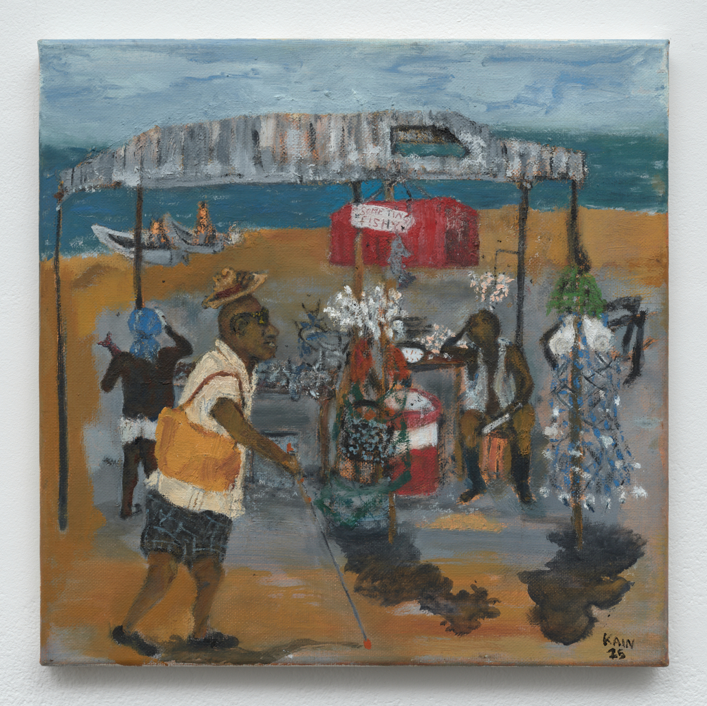 Paul Kain, Good Morning Ladies, 2025. Oil on canvas, 12 x 12 in. (30.48 x 30.48 cm)