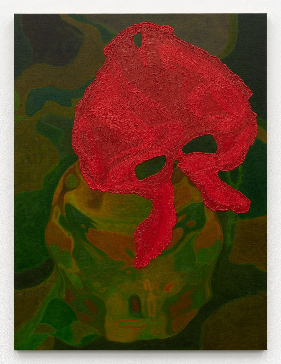 Mask, 2024–26. Oil on linen, 39⅞ x 30⅛ in. (101.28 x 76.52 cm)