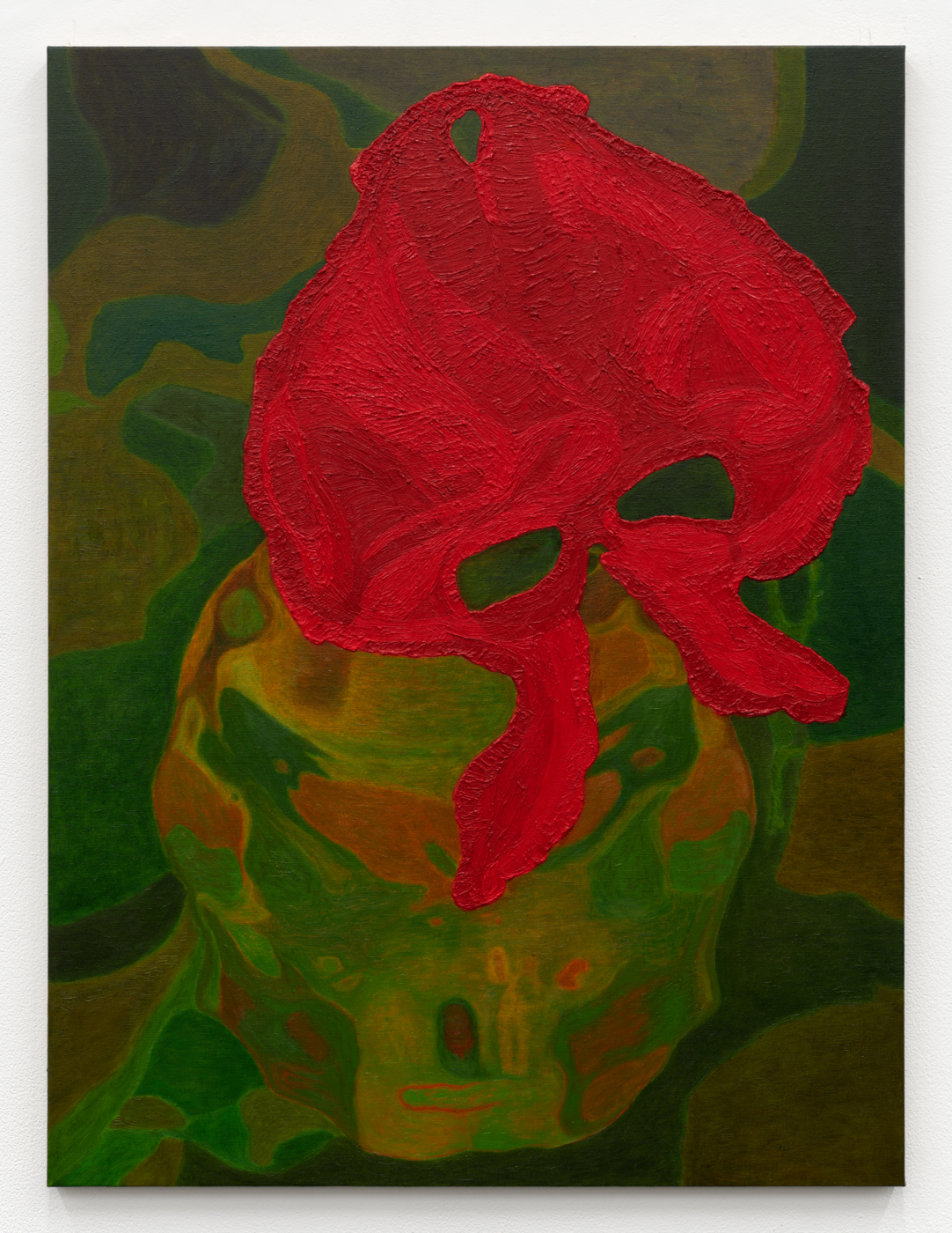 Mask, 2024–26. Oil on linen, 39⅞ x 30⅛ in. (101.28 x 76.52 cm)
