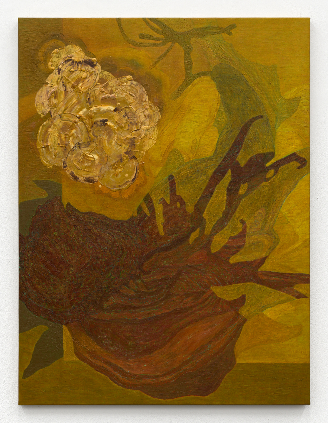 Between Husk and Bloom, 2024–26. Oil on linen, 39⅞ x 30 in. (101.28 x 76.20 cm)