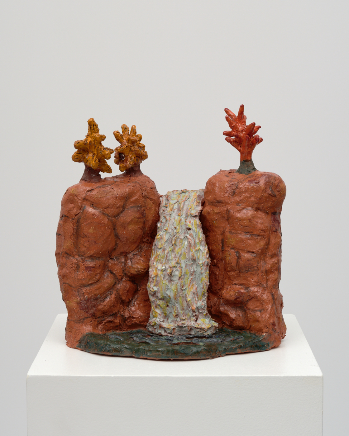 Sally Saul, Big Waterfall, 2021. Clay and glaze, 10⅞ x 10⅝ x 7 in. (27.64 x 27.00 x 17.78 cm)