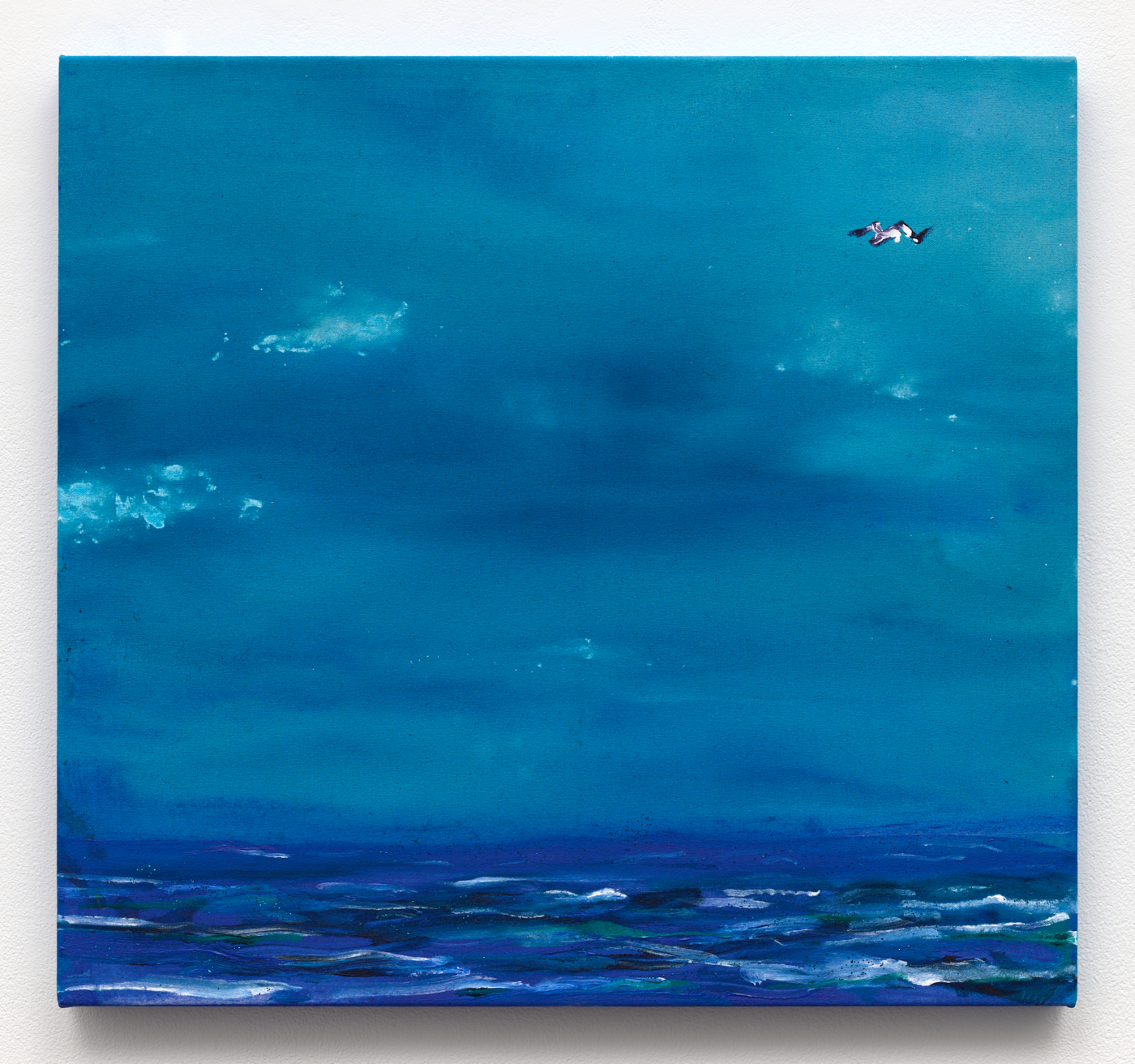 Tabboo!, Tabboo! goes to the ocean on a sweltering day, 2026. Acrylic and glitter on canvas, 26 x 28 in. (66.04 x 71.12 cm)