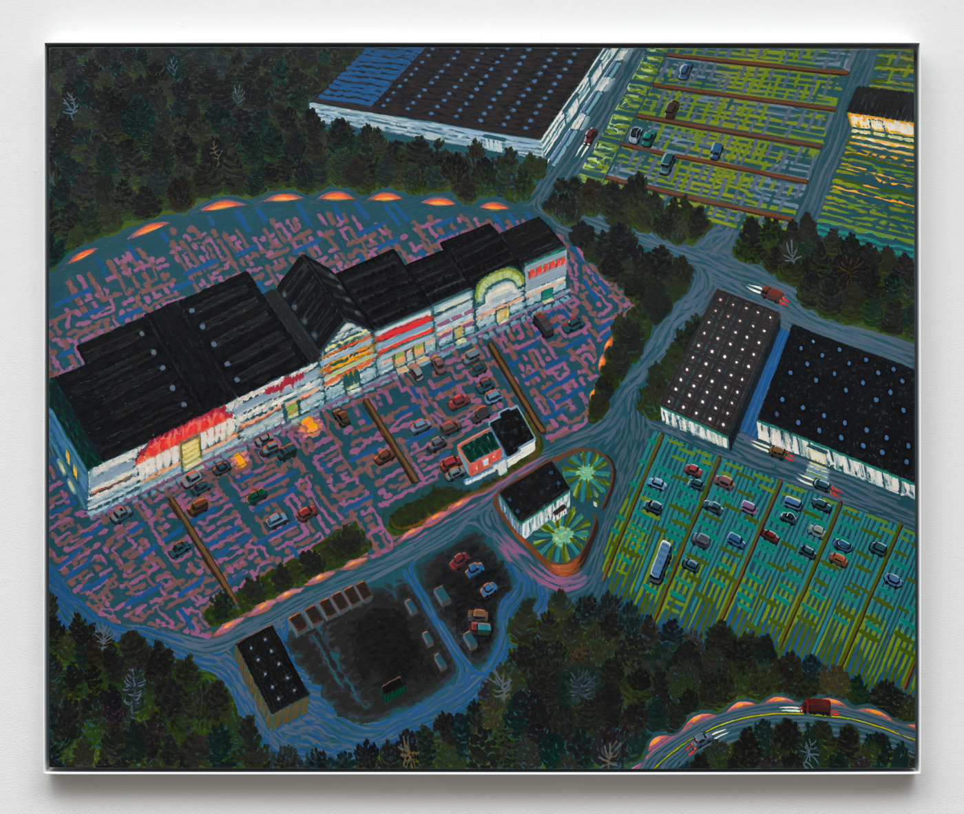 Walmart and Other "Big Box" Stores, Augusta, ME II, 2006. Oil on canvas, 58 1/4 x 70 in. (147.96 x 177.80 cm); 59 1/8 x 70 3/4 in. (150.19 x 179.71 cm) framed