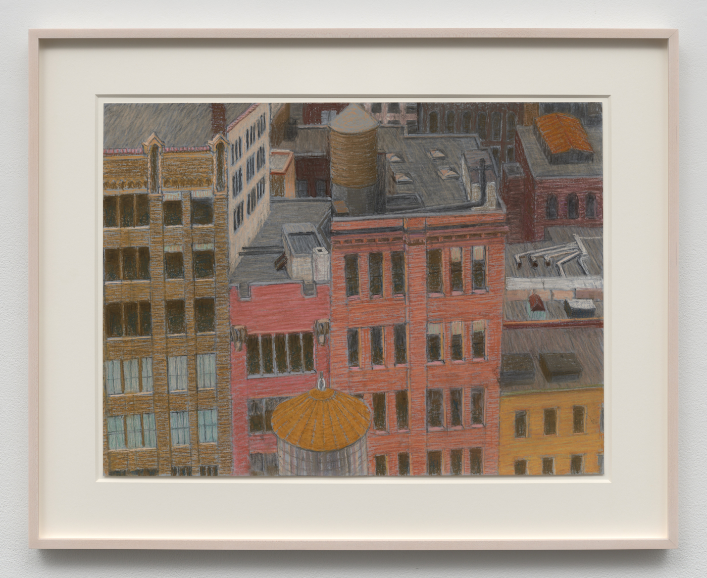 Near Cooper Square, N.Y., 2016. Pastel on paper, 18½ x 24¾ in. (46.99 x 62.87 cm); 24¼ x 21¼ in. (61.59 x 53.98 cm) framed