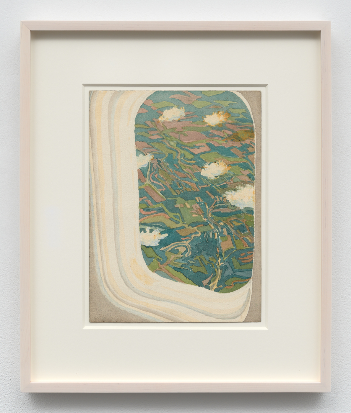 Airplane Window, Clouds and Hills, c. 1976. Watercolor on paper, 12¼ x 9 in. (31.11 x 22.86 cm); 19⅜ x 16¼ in. (49.23 x 41.27 cm) framed