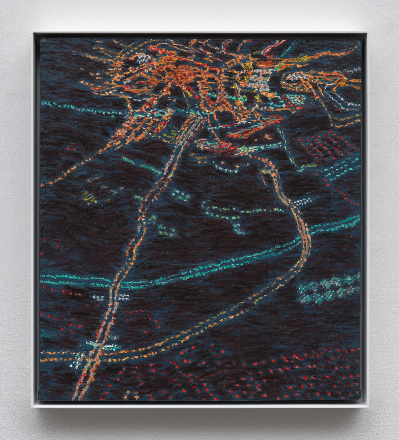 Connecticut, Night Aerial, 1984. Oil on canvas, 20¼ x 18 in. (51.43 x 45.72 cm); 21 x 18⅞ in. (53.34 x 47.96 cm) framed